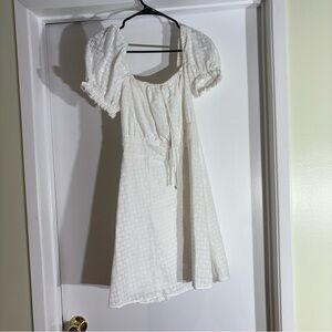 White Puff Sleeve Dress